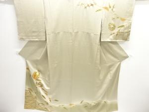 未使用品　金彩雪輪に草花模様訪問着